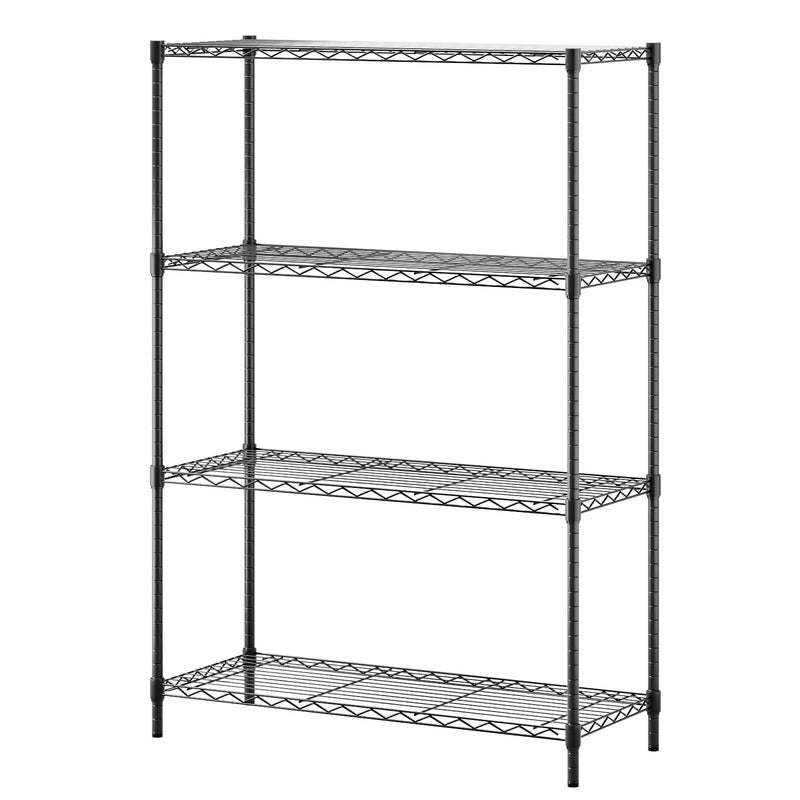 BestOffice | 4-Tier Wire Storage Shelves | 36x14x54 | Black | with Adjustable Racks | Heavy-Duty Metal Shelf, Holds Upto 1000 lbs | No-Tool Assembly | Ideal for Home & Garage Shelving - Image 1